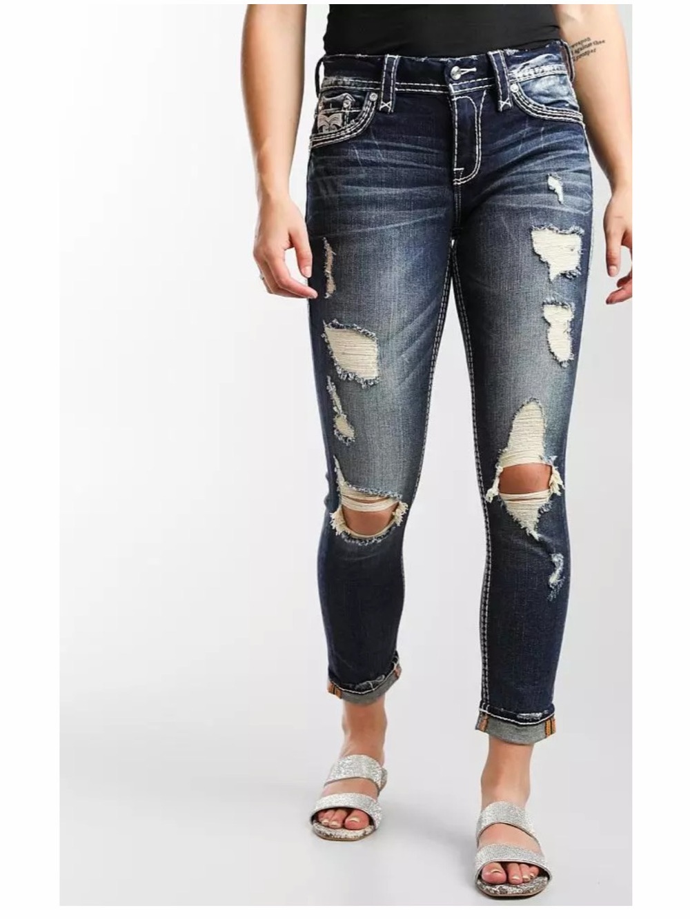 Rock Revival Purple Easy Ankle Skinny Stretch Jean EUC SZ 36
